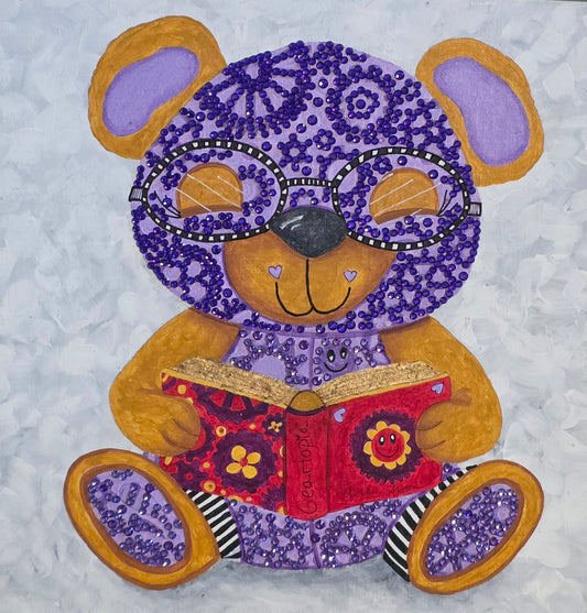 "Bibli" Original Geartopia GEAR BEAR Doodle Gears Painting