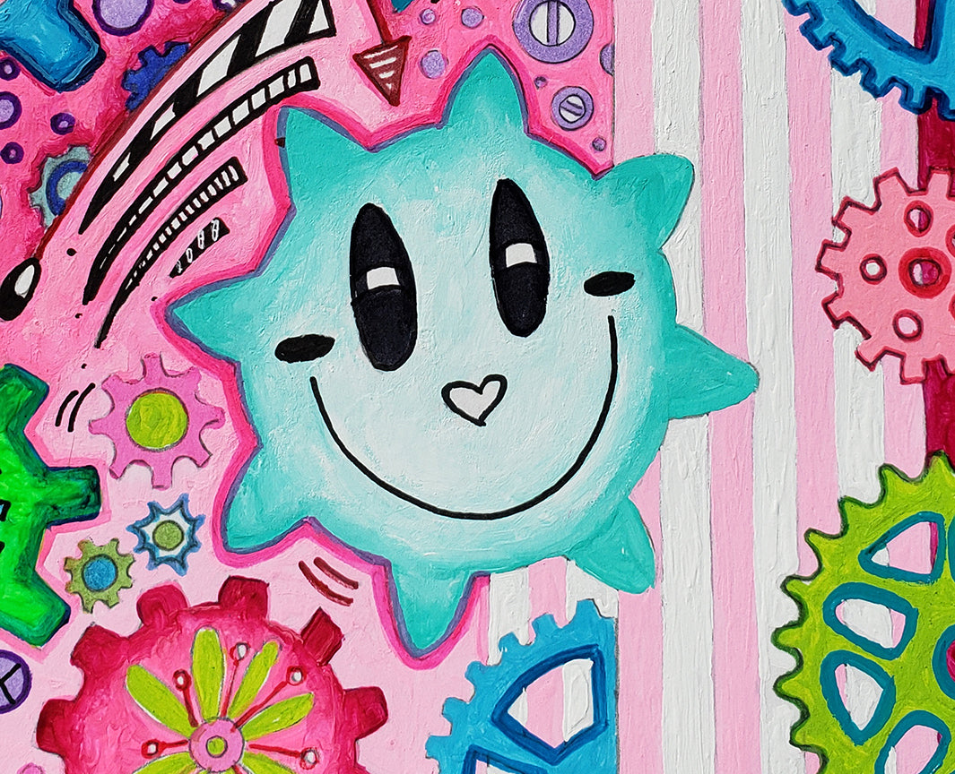 "Embrace Your Inner Self" Original THE AGE OF WOMEN Doodle Gears Painting