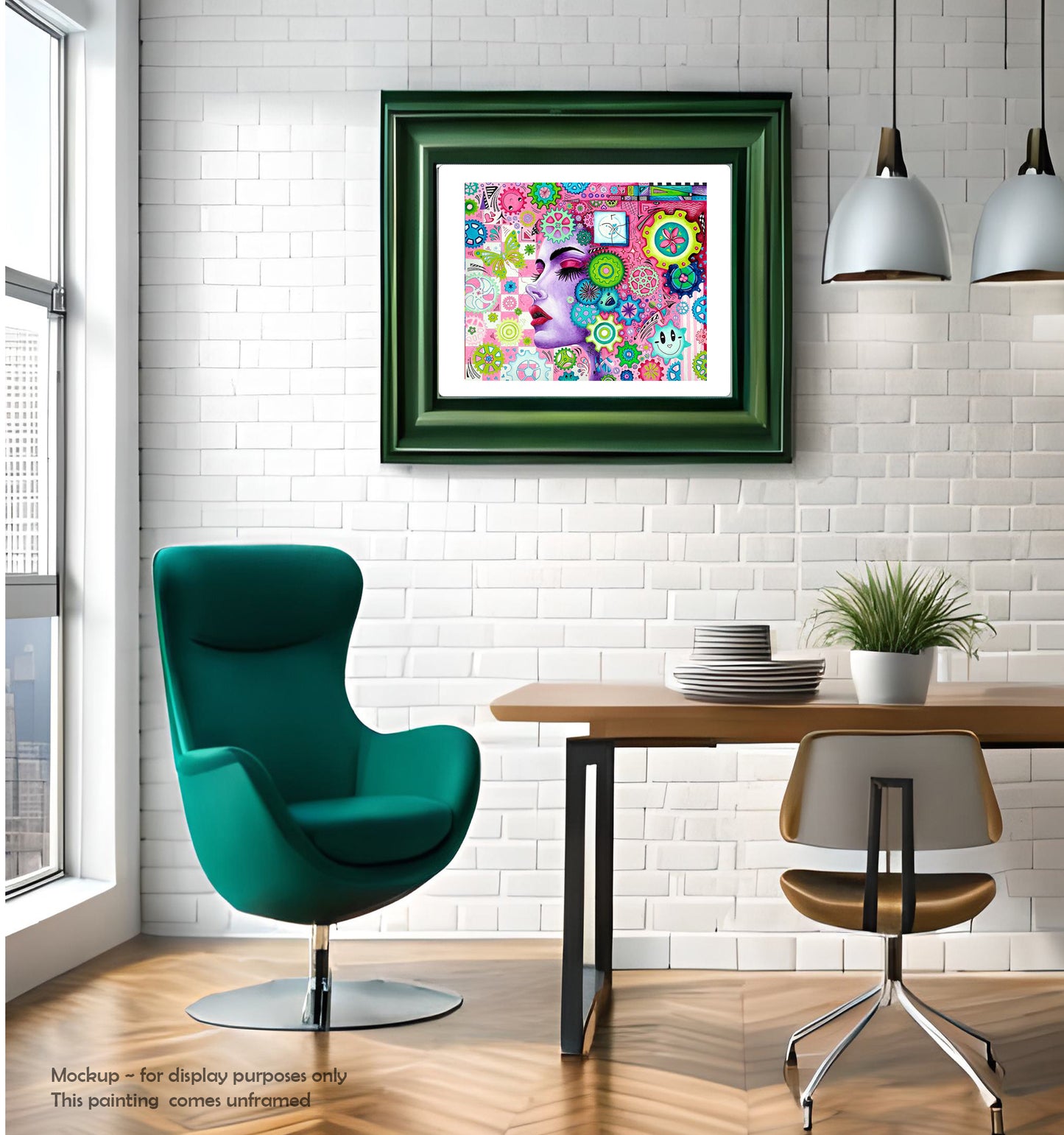 "Embrace Your Inner Self" Original THE AGE OF WOMEN Doodle Gears Painting