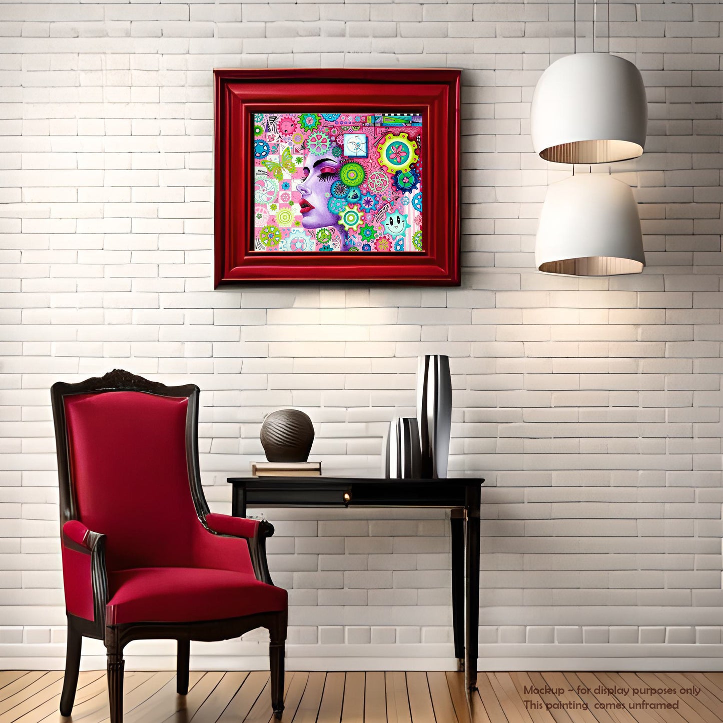 "Embrace Your Inner Self" Original THE AGE OF WOMEN Doodle Gears Painting