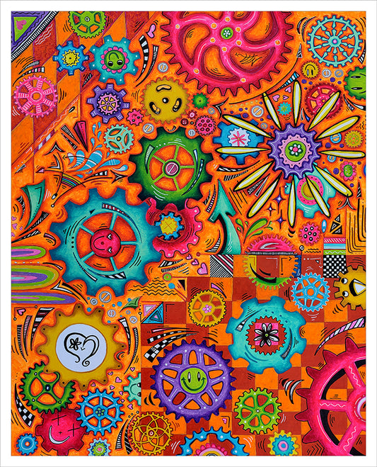 "Look Within"Abstract Gear Art Limited Edition Prints