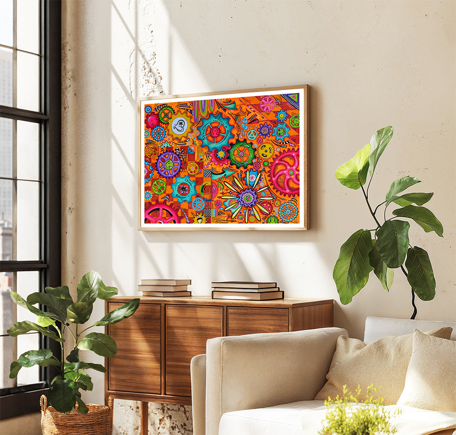 "Look Within"Abstract Gear Art Limited Edition Prints